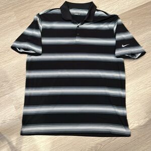 Nike Black Dri Fit Polo Golf Shirt Size XL